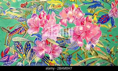 Pink rhododendron flowers Stock Photo