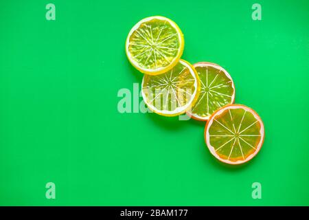 close up of slice of lime on color background. Stock Photo