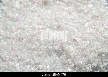 white fluffy artificial snow background texture macro Stock Photo