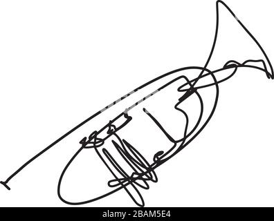 Abstract Sketch, Hand Drawing of Trumpet Stock Vector