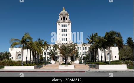 Beverly Hills, CA/USA - March 27, 2020: The Beverly Hills Civic Center closed during COVID-19 quarantine Stock Photo