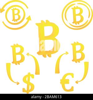 Bitcoin internet virtual cryptocurrency symbol icon Stock Vector