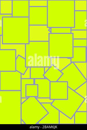 Template for the text green squares on a yellow background. Stock Vector