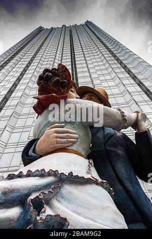 Seward Johnson Sculpture PPG Place Pittsburgh in 2014 Stock Photo