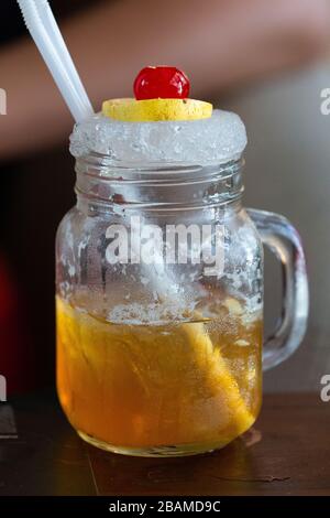 Jar of iced tea in Colombo, Sri Lanka Stock Photo