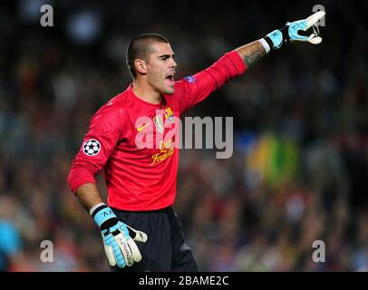 Victor Valdes, Barcelona goalkeeper Stock Photo