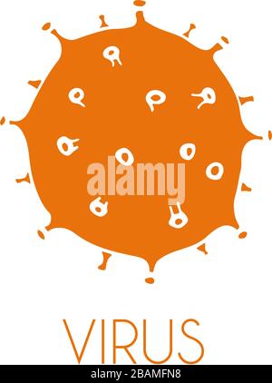 Virus or bacteria hand drawn icon. Coronavirus symbol. Simple doodle isolated illustration. Vector Stock Vector