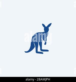 kangaroo logo design template Stock Vector