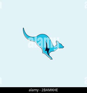 kangaroo logo design template Stock Vector