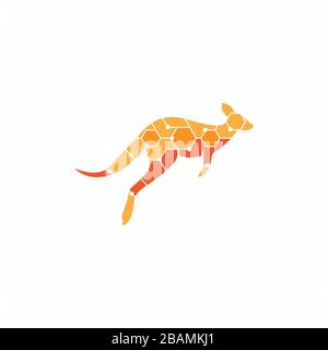 kangaroo logo design template Stock Vector