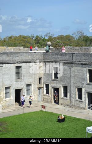 Inside the Castillo de San Marcos Fort in St Augustine, Florida Stock