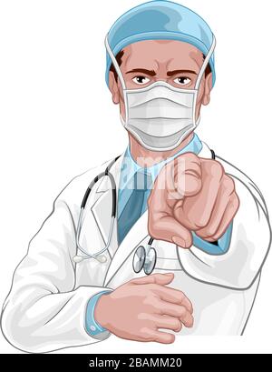 Doctor Wants or Needs You Pointing Medical Concept Stock Vector