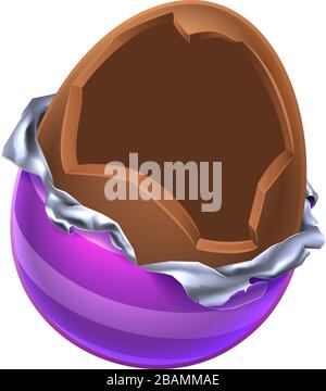 Easter Egg Chocolate Broken Open Stock Vector