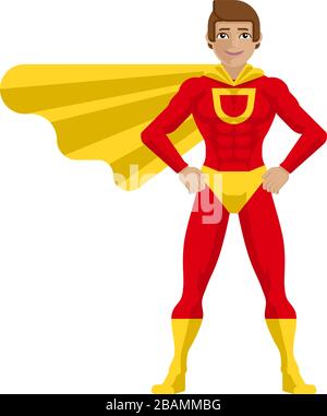 Super Hero Man Cartoon Stock Vector