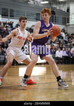 Basketball action with Post Falls vs Lewiston High School in Post Falls, Idaho. Stock Photo