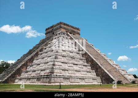Temple of Kukulkan at Chichen Itza, Mexico. One of the new seven wonders of the world. Stock Photo