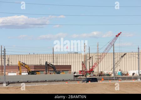 I-70 Construction Project on Denver's Park Hill Golf Course, Denver, Colorado, USA Stock Photo