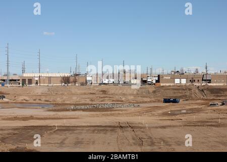 I-70 Construction Project on Denver's Park Hill Golf Course, Denver, Colorado, USA Stock Photo