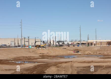 I-70 Construction Project on Denver's Park Hill Golf Course, Denver, Colorado, USA Stock Photo