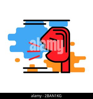 Coughing person. Coronavirus infection concept. Disease.isolated on a white background.Human Virus .Epidemic disease.Dangerous respiratory infection i Stock Vector