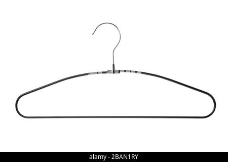 Black hangers for clothes. Isolated on white, clipping path included Stock Photo