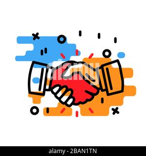 Hands. Transmission of the virus by shaking. Coronavirus infection concept. Disease.isolated on a white background.Human Virus .Epidemic disease.Dange Stock Vector