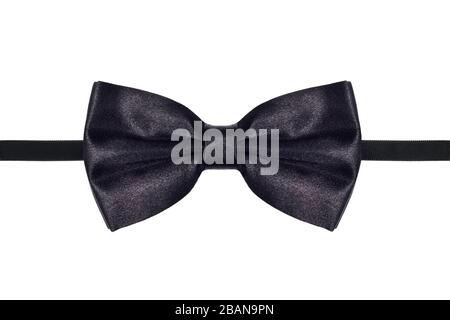 Black bow tie close up isolated on white background Stock Photo