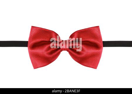 Red bow tie close up isolated on white background Stock Photo
