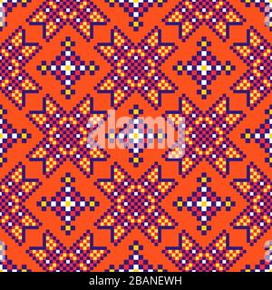 Abstract African ethnic seamless pattern, tribal background. Bright vector tribal texture with geometric shapes. Stock Vector