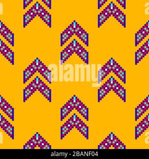 Abstract Mexican ethnic seamless pattern, tribal background. Bright vector tribal texture with geometric shapes. Stock Vector