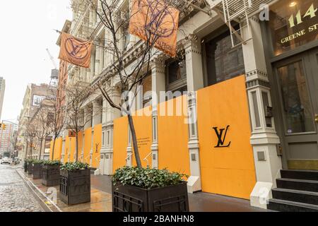 Louis Vuitton, 116 Greene Street, New York, NY. exterior storefront of a  french luxury goods store in the SoHo neighborhood of Manhattan Stock Photo  - Alamy