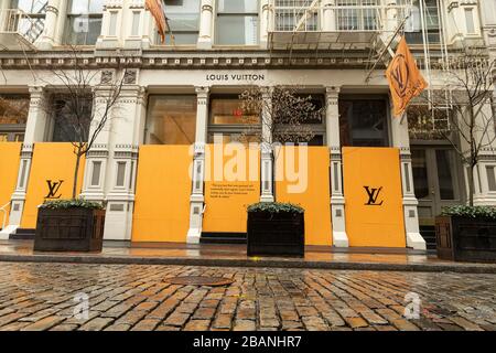 Louis Vuitton, 116 Greene Street, New York, NY. exterior storefront of a  french luxury goods store in the SoHo neighborhood of Manhattan Stock Photo  - Alamy