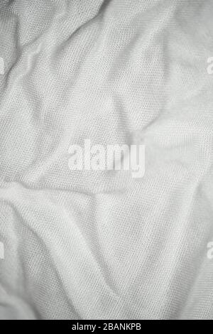 White fabric texture background, Crumpled white fabric texture Stock Photo