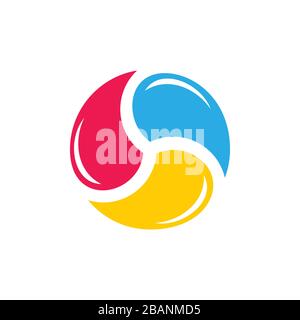 circle colorful water rotation geometric logo vector Stock Vector