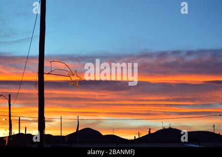 Beautiful sunset in Tolar Grande, Salta, Argentina. Stock Photo