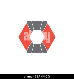 hexagon stripes geometric logo vector Stock Vector
