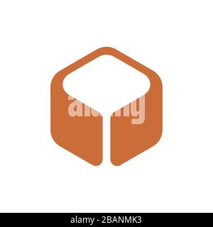 hexagonal simple geometric logo vector Stock Vector