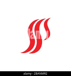 letter sp simple curves abstract logo vector Stock Vector