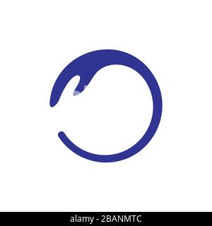 circle lay hand arrow rotate logo vector Stock Vector