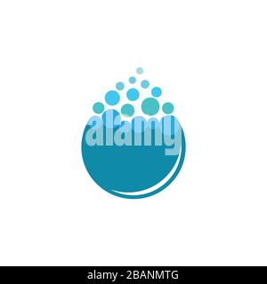 boiling water bubble symbol geometric logo vector Stock Vector