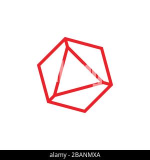 3d gem simple geometric symbol logo vector Stock Vector