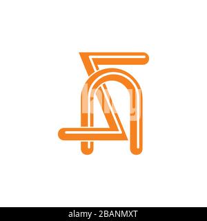 letters sn simple linked logo vector Stock Vector