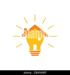 shine home house light bulb design symbol vector Stock Vector