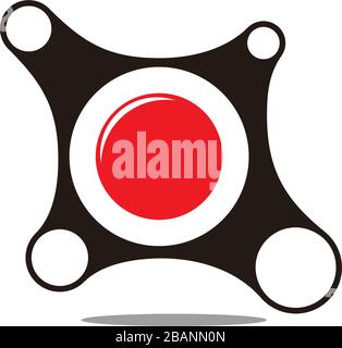 abstract circles dots object shadow geometric design logo vector Stock Vector
