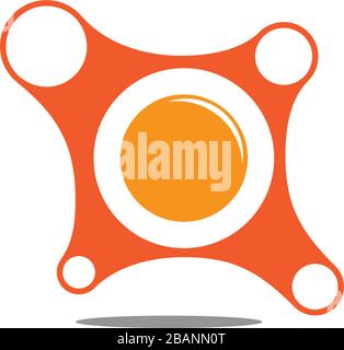 abstract circles dots object shadow geometric design logo vector Stock Vector