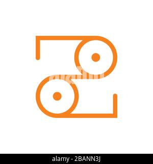 letter z rope wheels machine logo vector Stock Vector