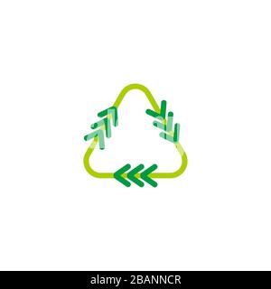 recycle arrow green triangle motion colorful design symbol vector Stock Vector