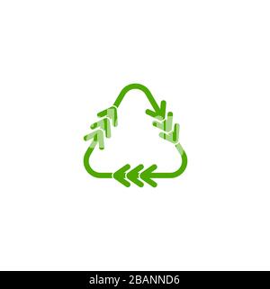 Green triangle arrows. Recycle sign or icon. Sustainability concept ...