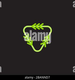 recycle arrow green triangle motion colorful design symbol vector Stock Vector