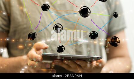 internet net and data digital concept Stock Photo